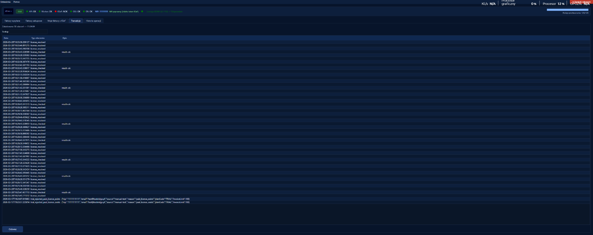 Panel rozliczeń i zużycia